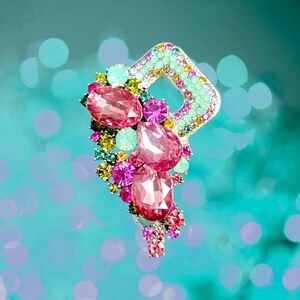 Cascading Rhinestone Brooch